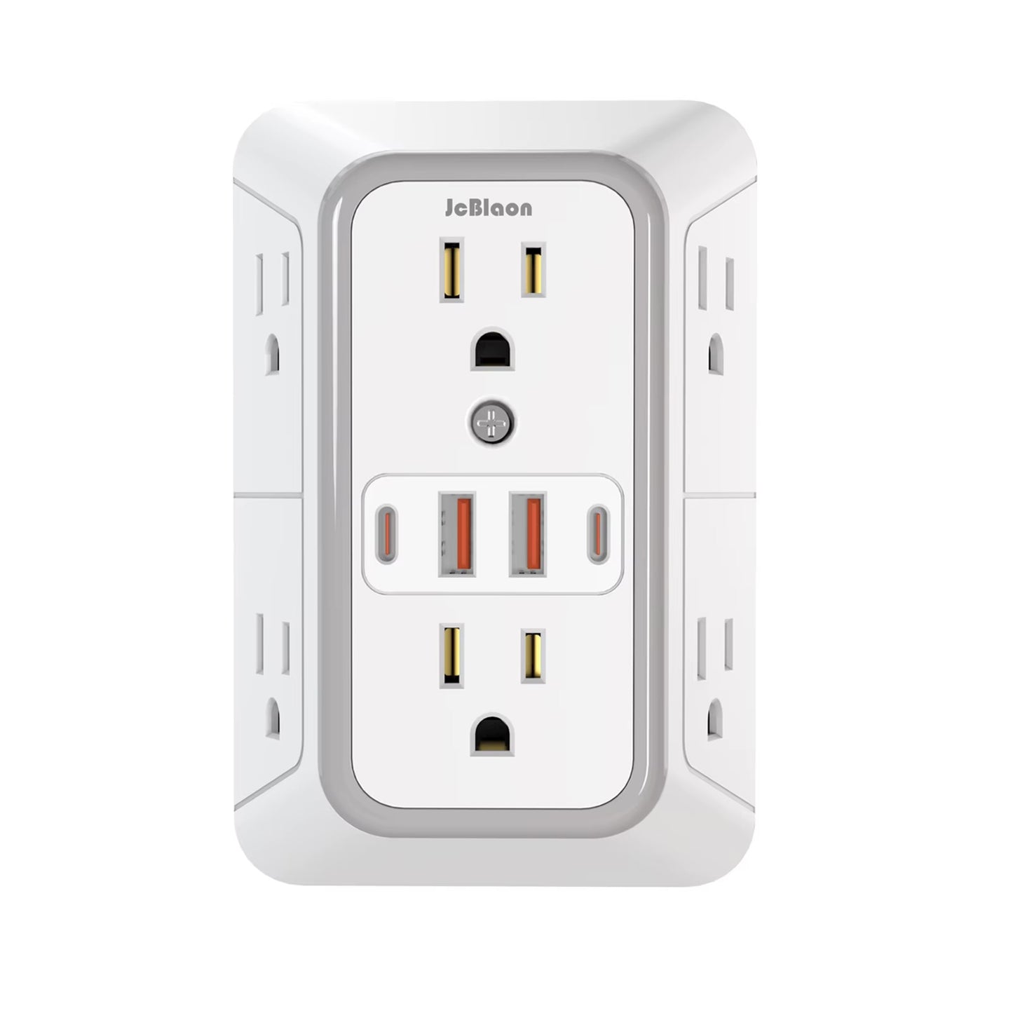 JcBlaon Surge Protector Outlet with 6 AC Outlet & USB Ports, Multiple-Plug Outlet Splitter for Home Travel Office