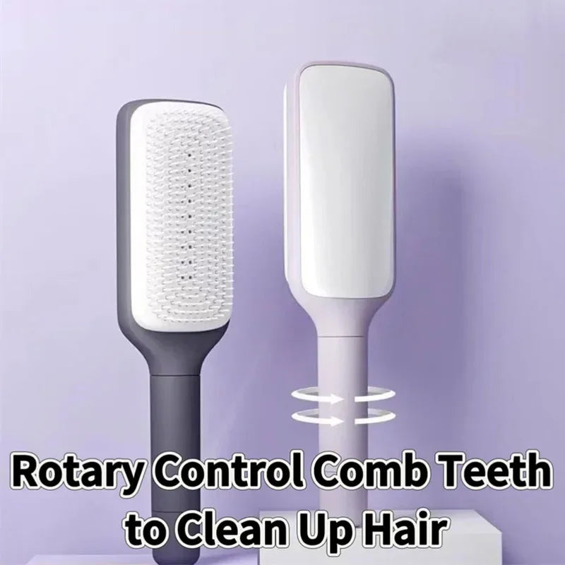 Transform Your Hair Care Routine with the Rotatable Self-Cleaning Telescopic Massage Airbag Comb - The Ultimate Anti-Static Hair Brush!