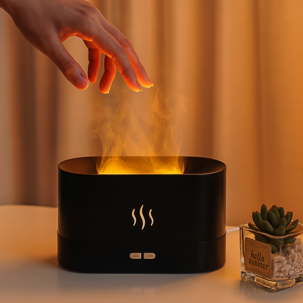 Flame Fire Humidifier Aromatherapy Diffuser Ultrasonic Aromatic Essences House Air Humidifier Home Bedoom Fragrance Diffusers