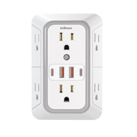 JcBlaon Surge Protector Outlet with 6 AC Outlet & USB Ports, Multiple-Plug Outlet Splitter for Home Travel Office