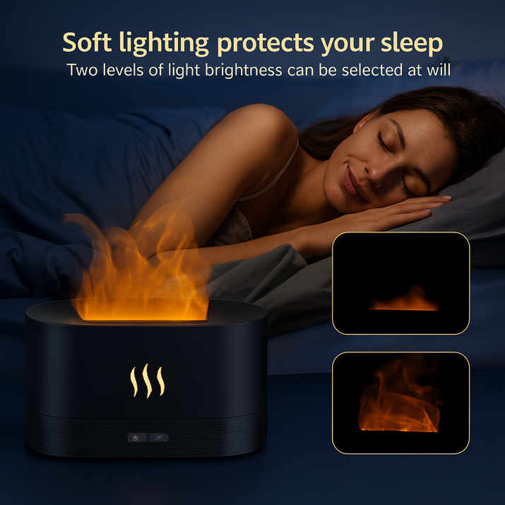 Flame Fire Humidifier Aromatherapy Diffuser Ultrasonic Aromatic Essences House Air Humidifier Home Bedoom Fragrance Diffusers