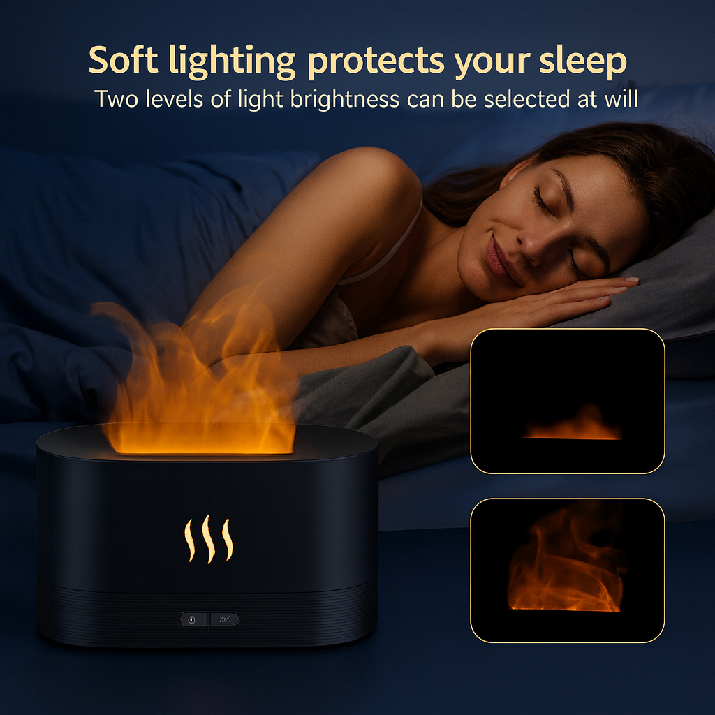 Flame Fire Humidifier Aromatherapy Diffuser Ultrasonic Aromatic Essences House Air Humidifier Home Bedoom Fragrance Diffusers