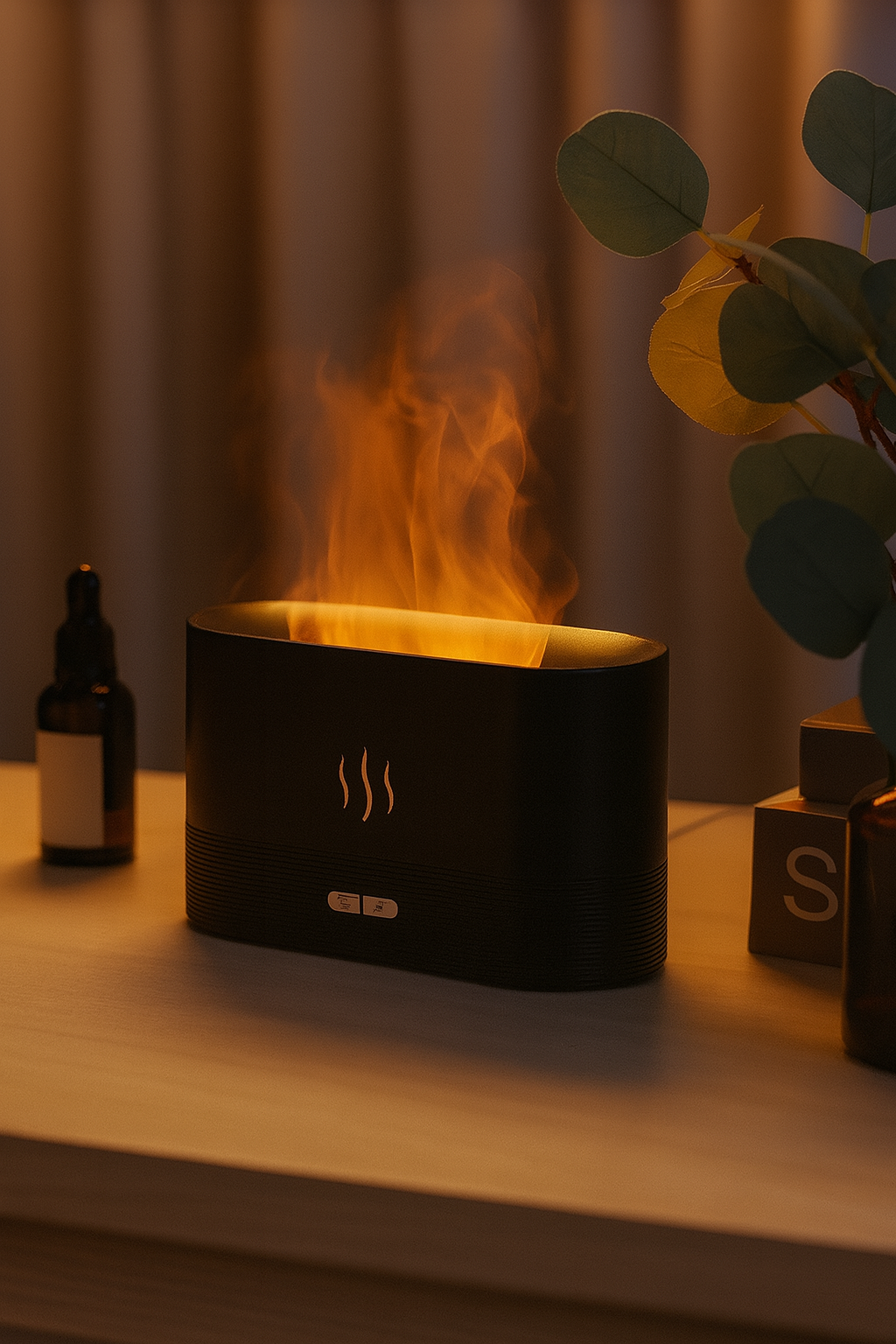 Flame Fire Humidifier Aromatherapy Diffuser Ultrasonic Aromatic Essences House Air Humidifier Home Bedoom Fragrance Diffusers